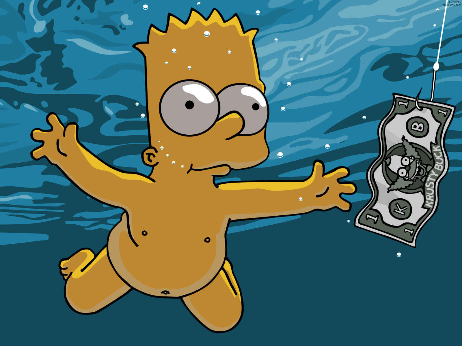 Мультфильмы, Барт Симпсон на рыбалке.